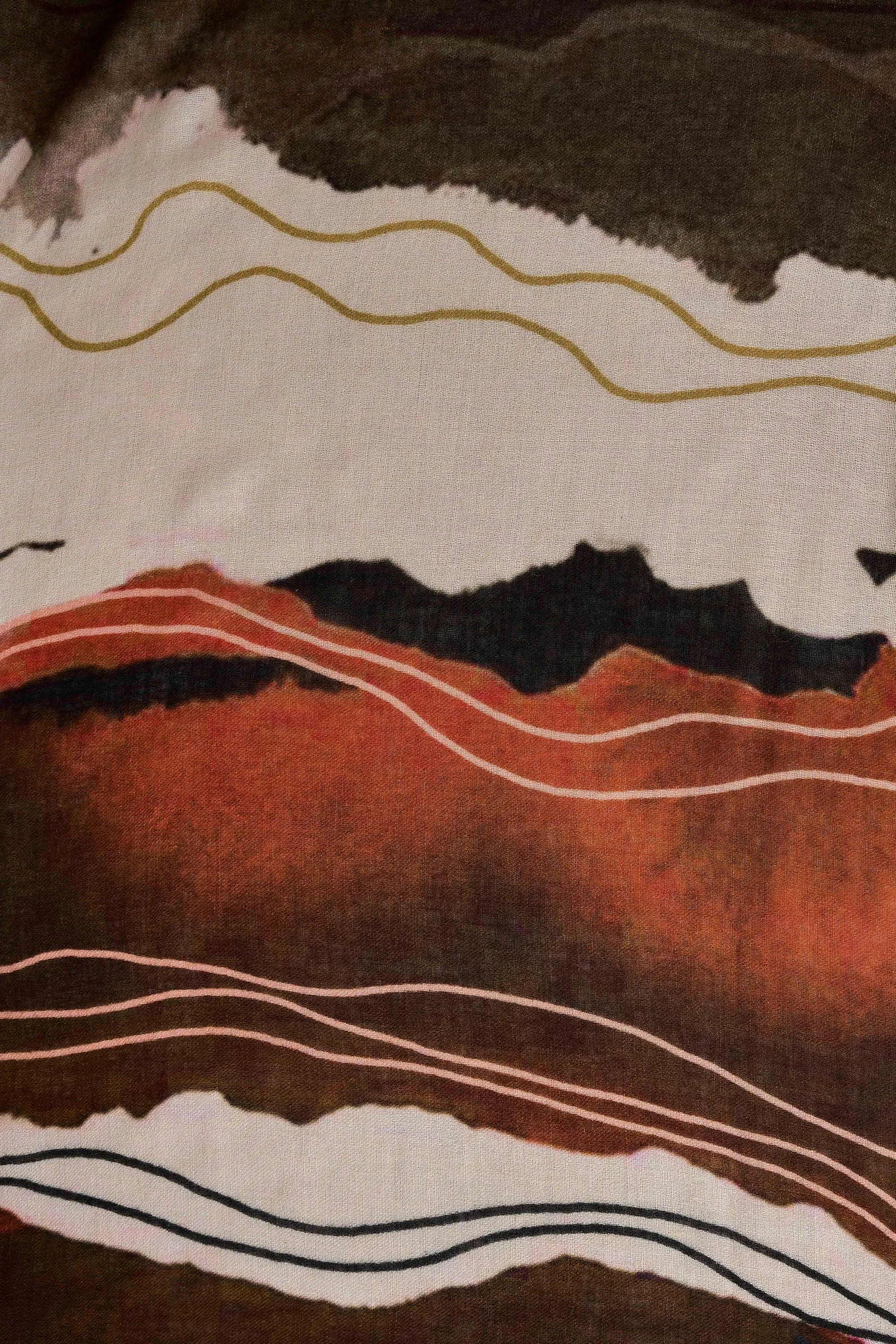 Abstract Art Wool Scarf - Multicolour