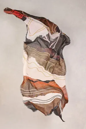 Abstract Art Wool Scarf - Multicolour