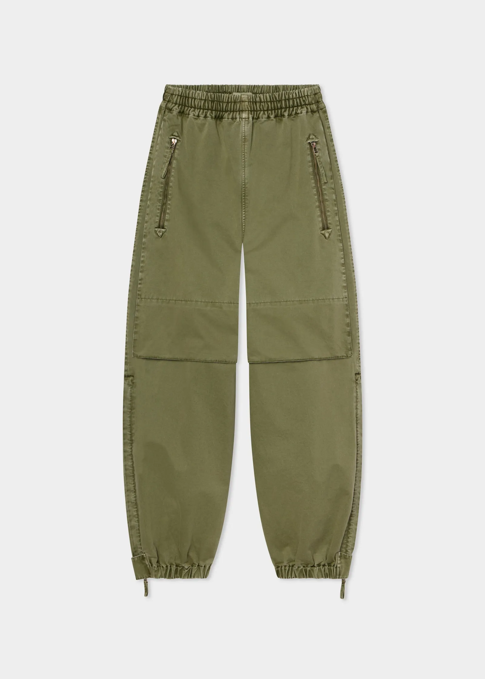 Articulated Pant in Cotton Twill - Army Green