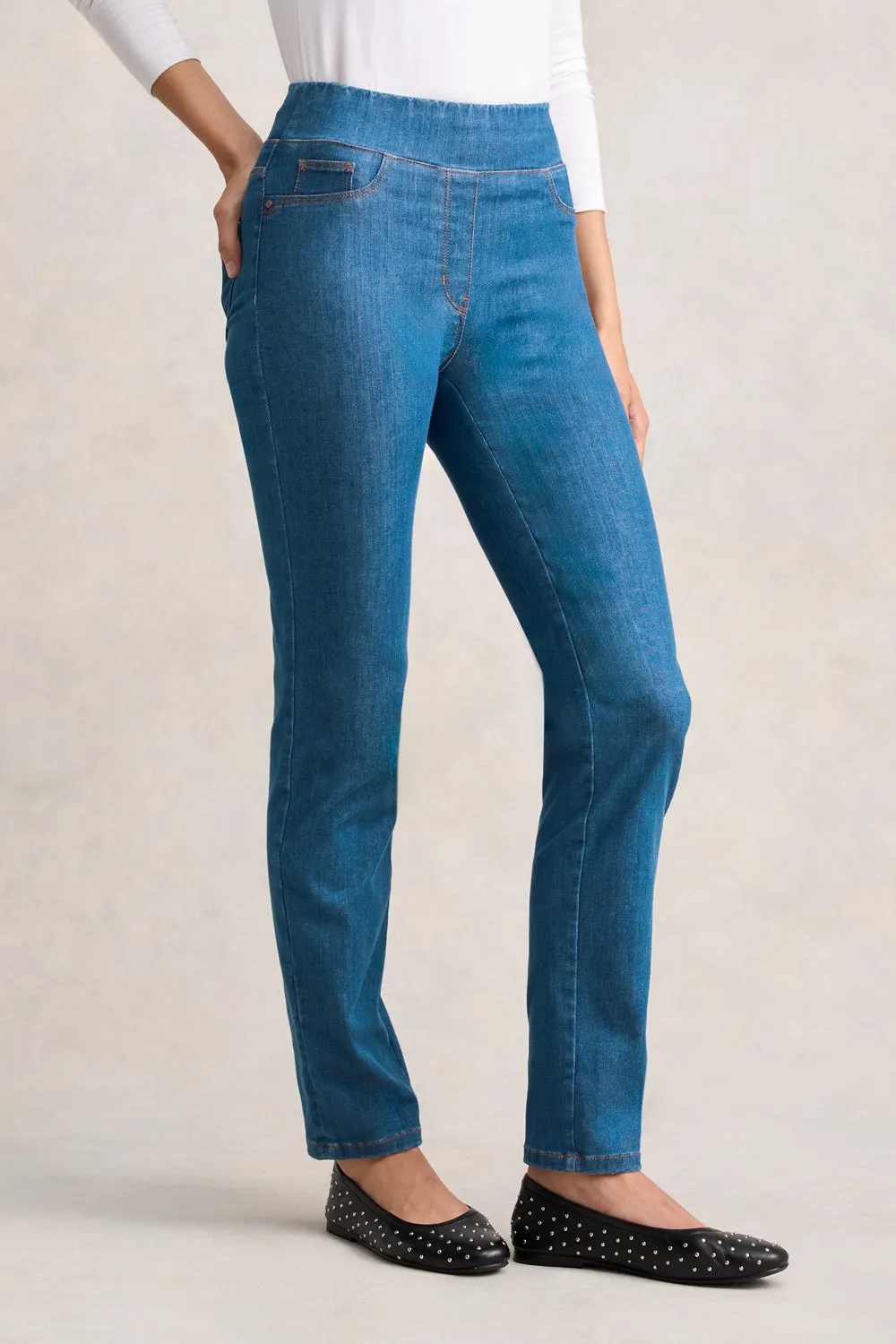 Bengajean® Full Length Straight Leg - Indigo Mid Wash