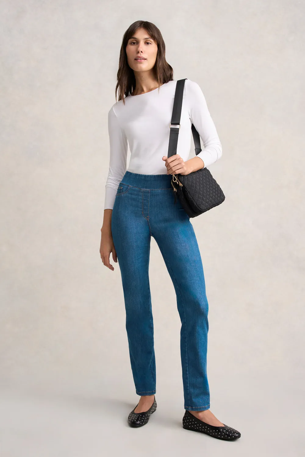 Bengajean® Full Length Straight Leg - Indigo Mid Wash
