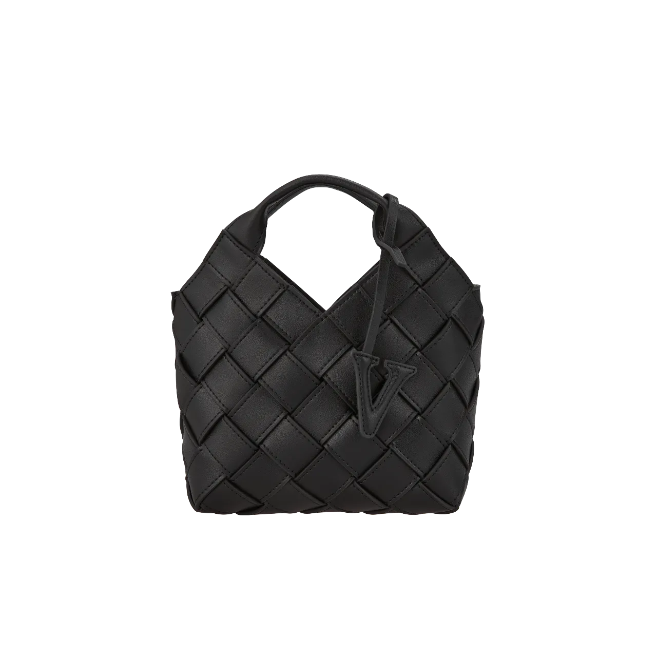 Black Woven Basket Bag