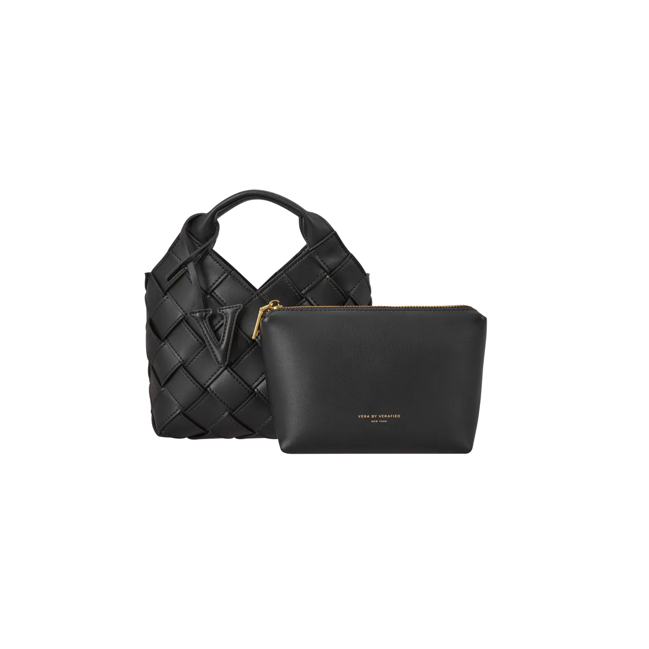 Black Woven Basket Bag
