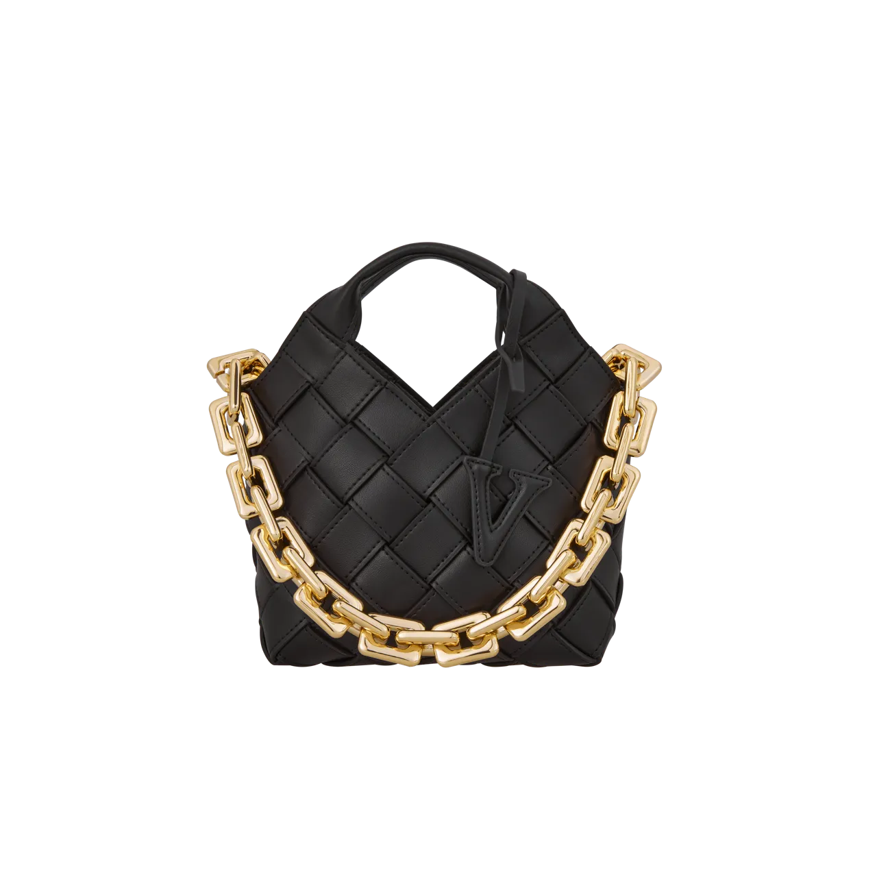 Black Woven Basket Bag