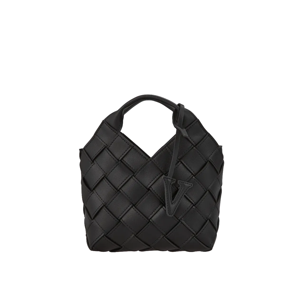Black Woven Basket Bag