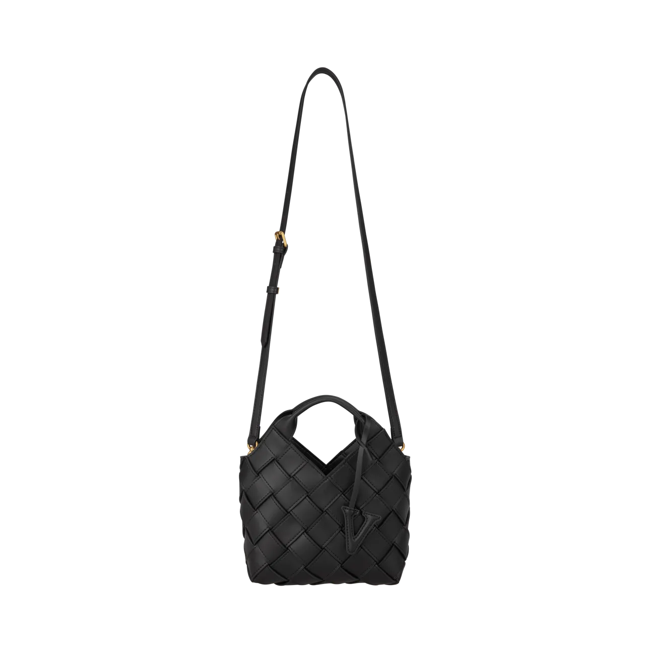 Black Woven Basket Bag
