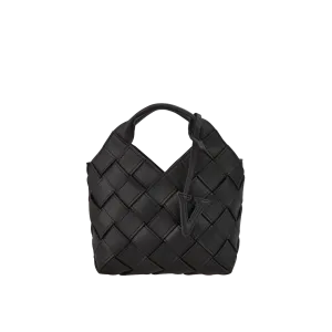 Black Woven Basket Bag