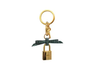 Bow and Padlock Keyring/Bag Charm - Orinoco - Dark Green