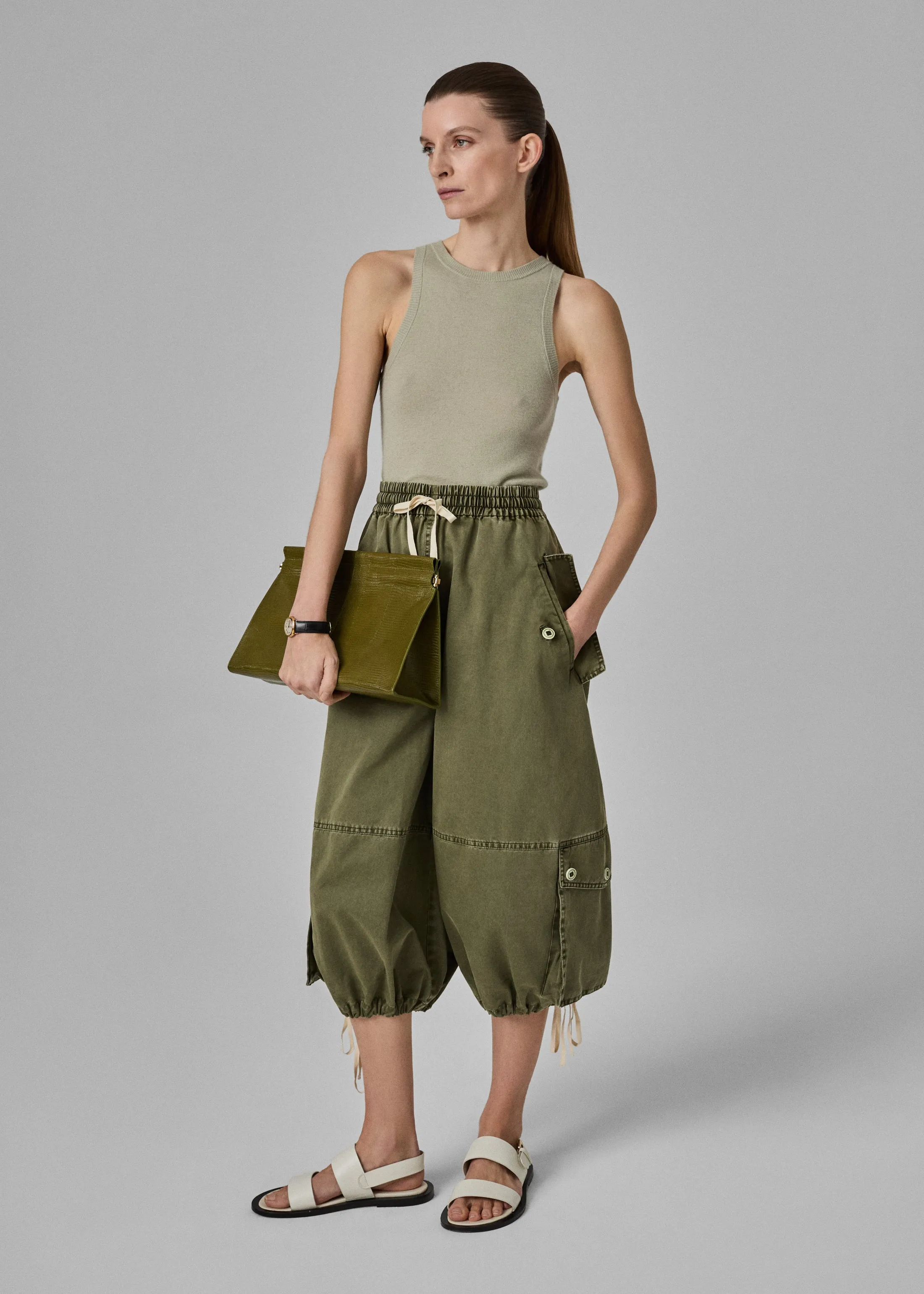 Braies Pant in Cotton Twill - Army Green