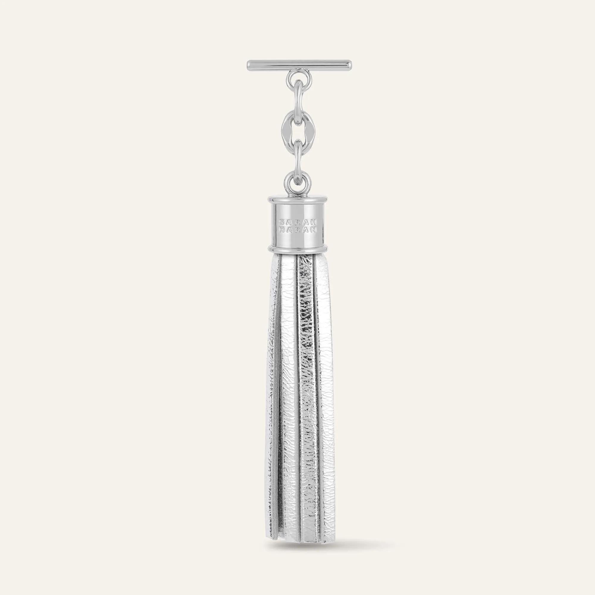 Capsule Tassel | Metallic Silver with Silver hardware