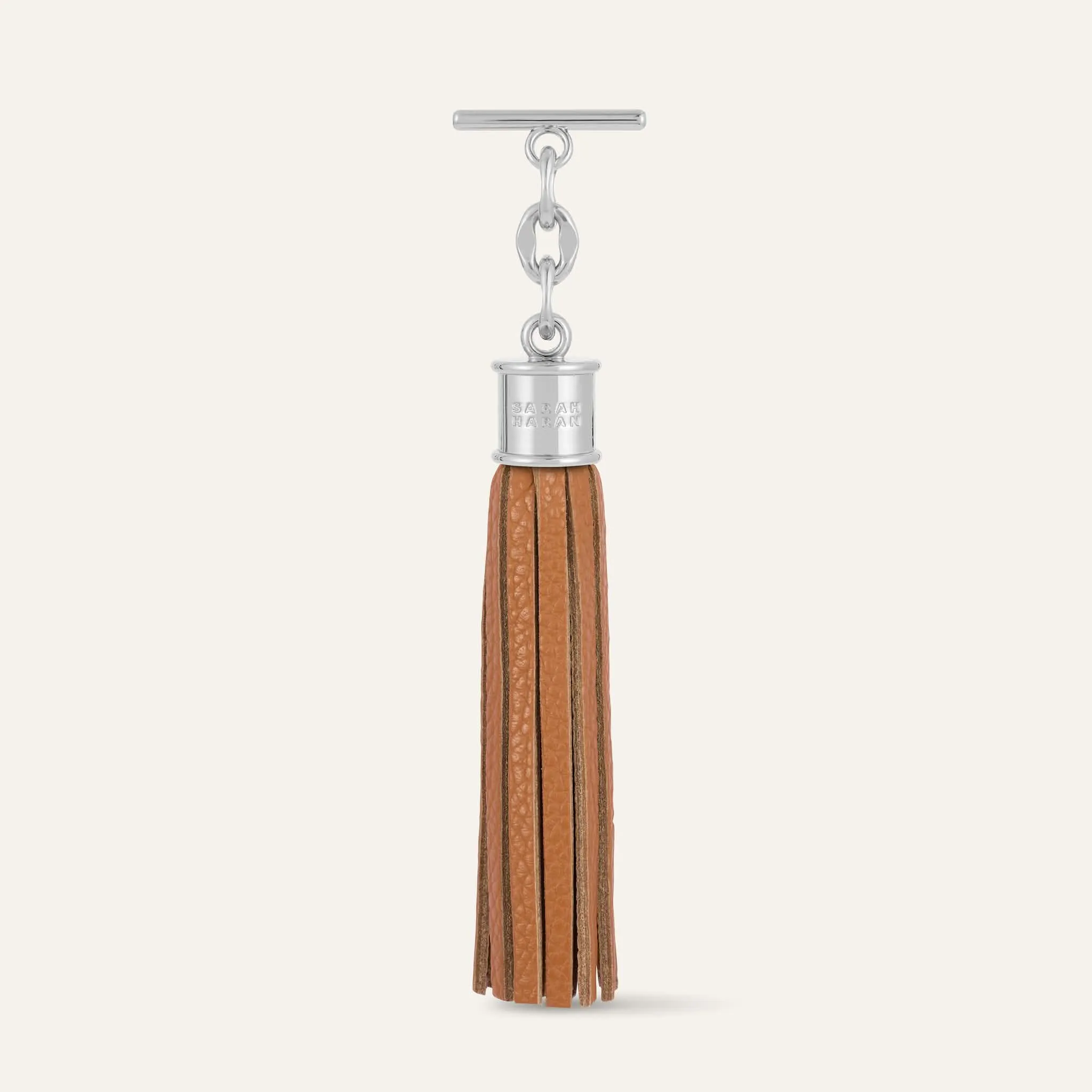 Capsule Tassel | Tan with Silver hardware