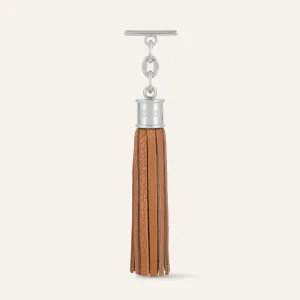 Capsule Tassel | Tan with Silver hardware