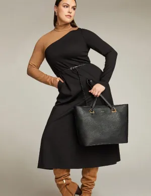 Color Blocked Mock Neck Midi Dress- Sale