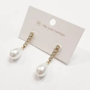 Crane Diamond Pearl Earrings WATERPROOF