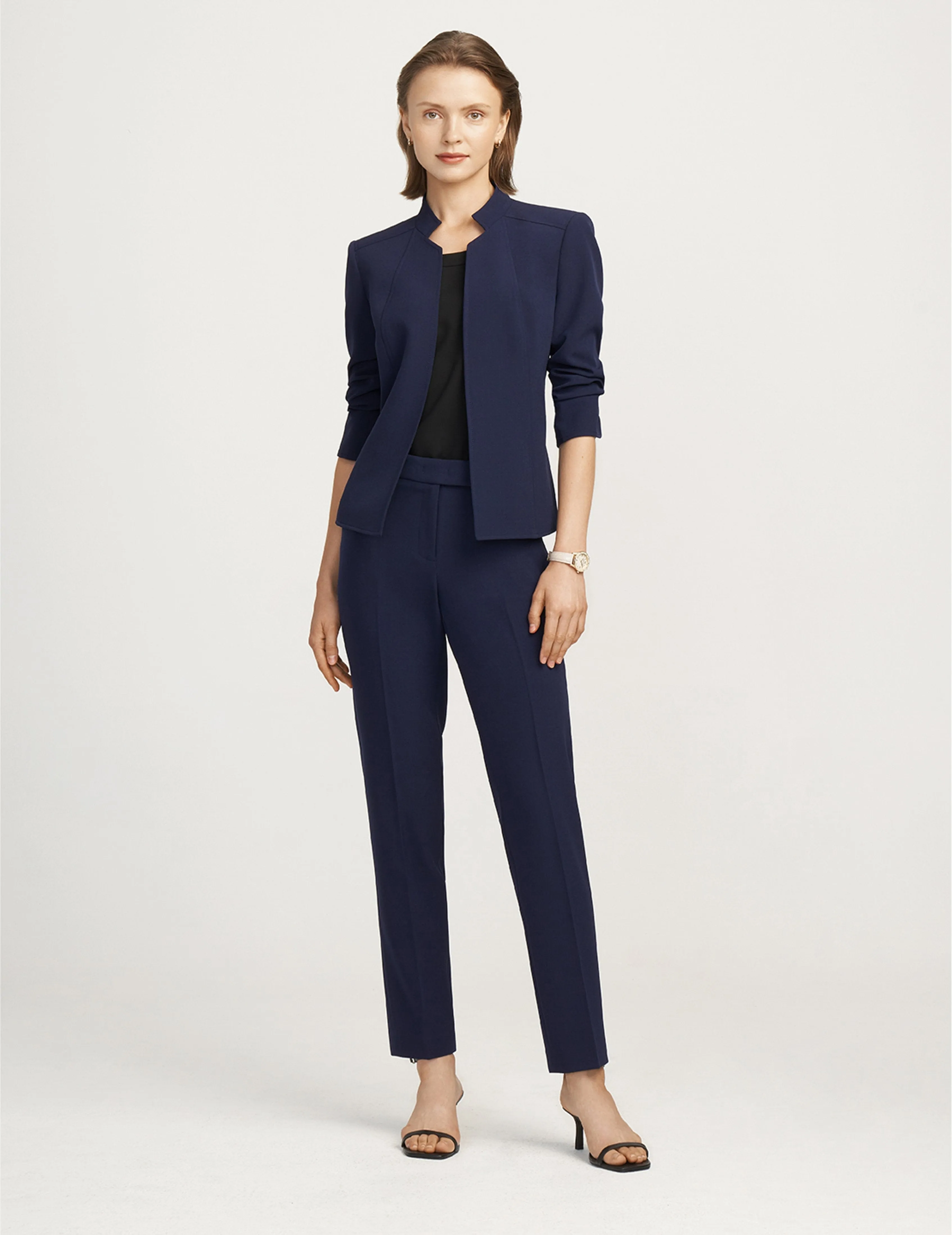 Crepe Stand Collar Jacket- Sale