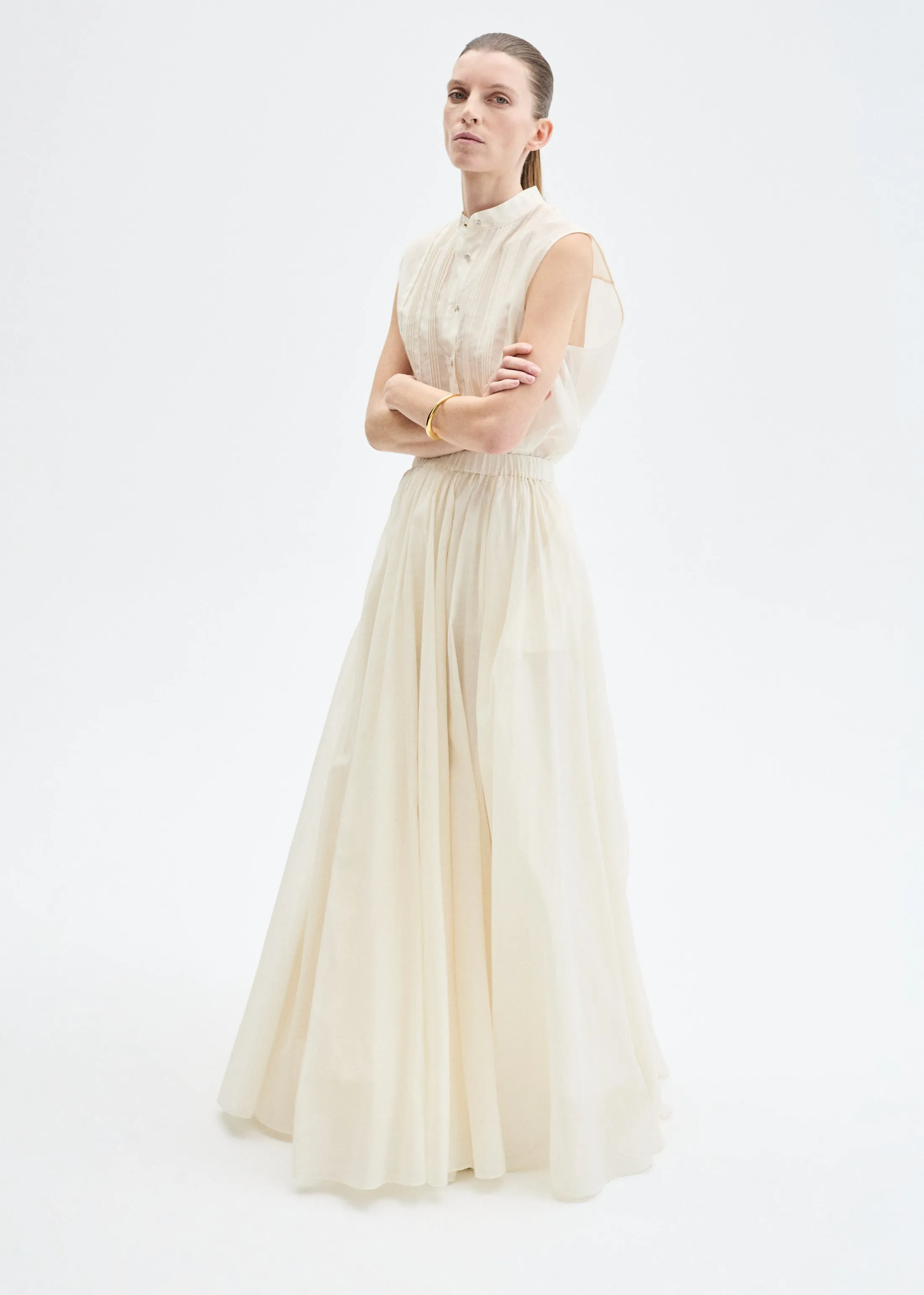 Crinoline Double Layer Skirt - Ivory