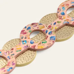 Deco Discs | Confetti Shimmer Metallic Gold with Silver hardware