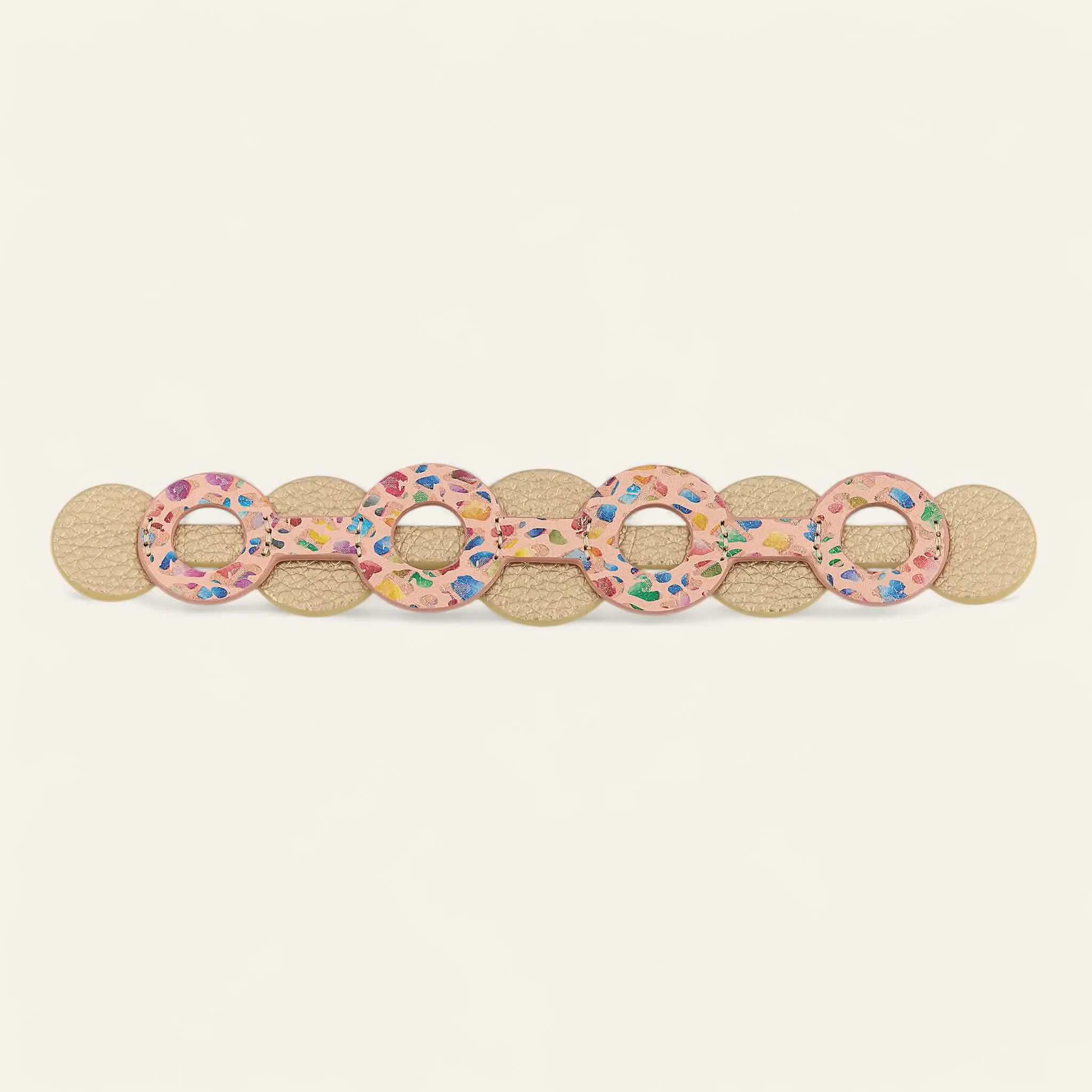 Deco Discs | Confetti Shimmer Metallic Gold with Silver hardware