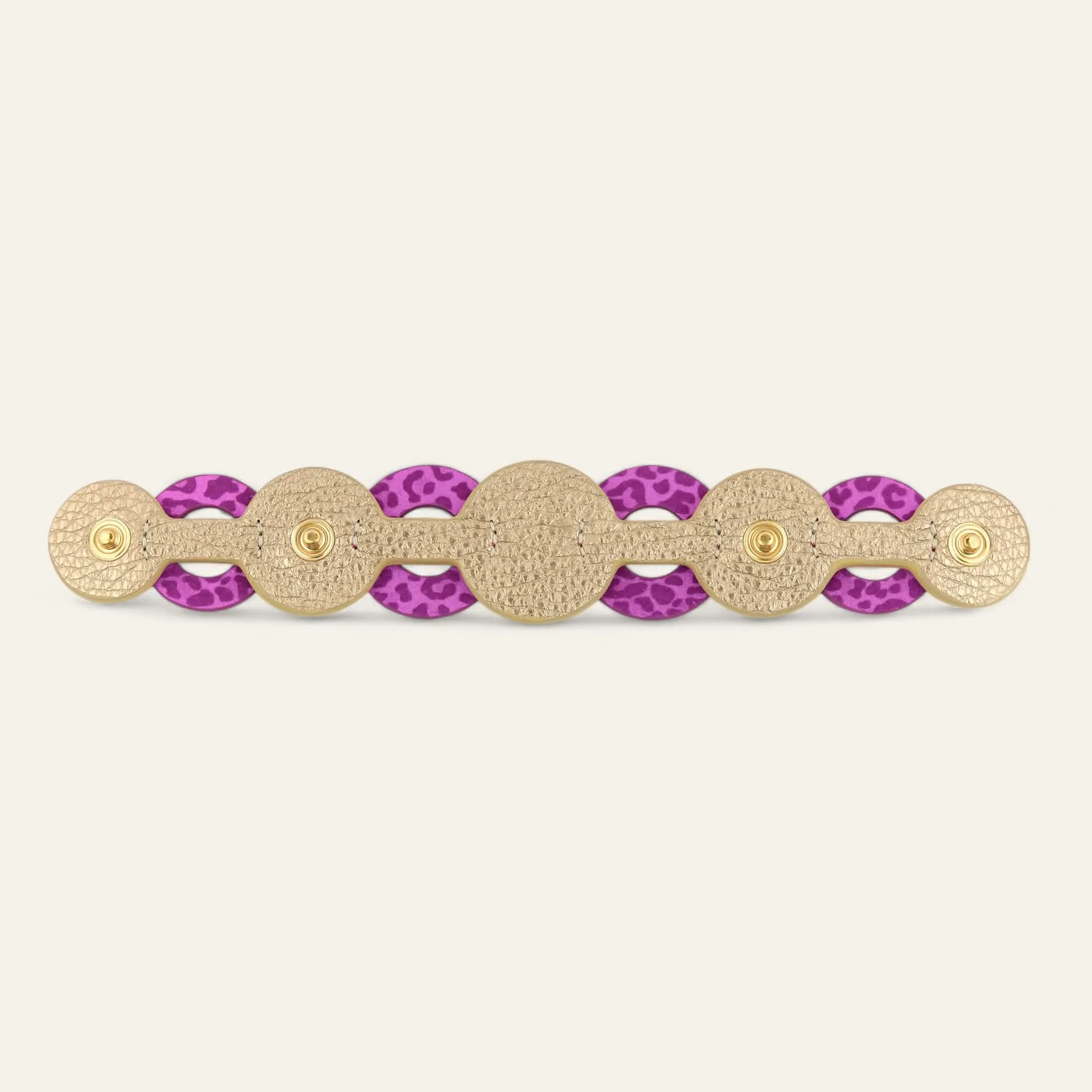 Deco Discs | Hot Pink Leopard Shimmer Metallic Gold with Gold hardware