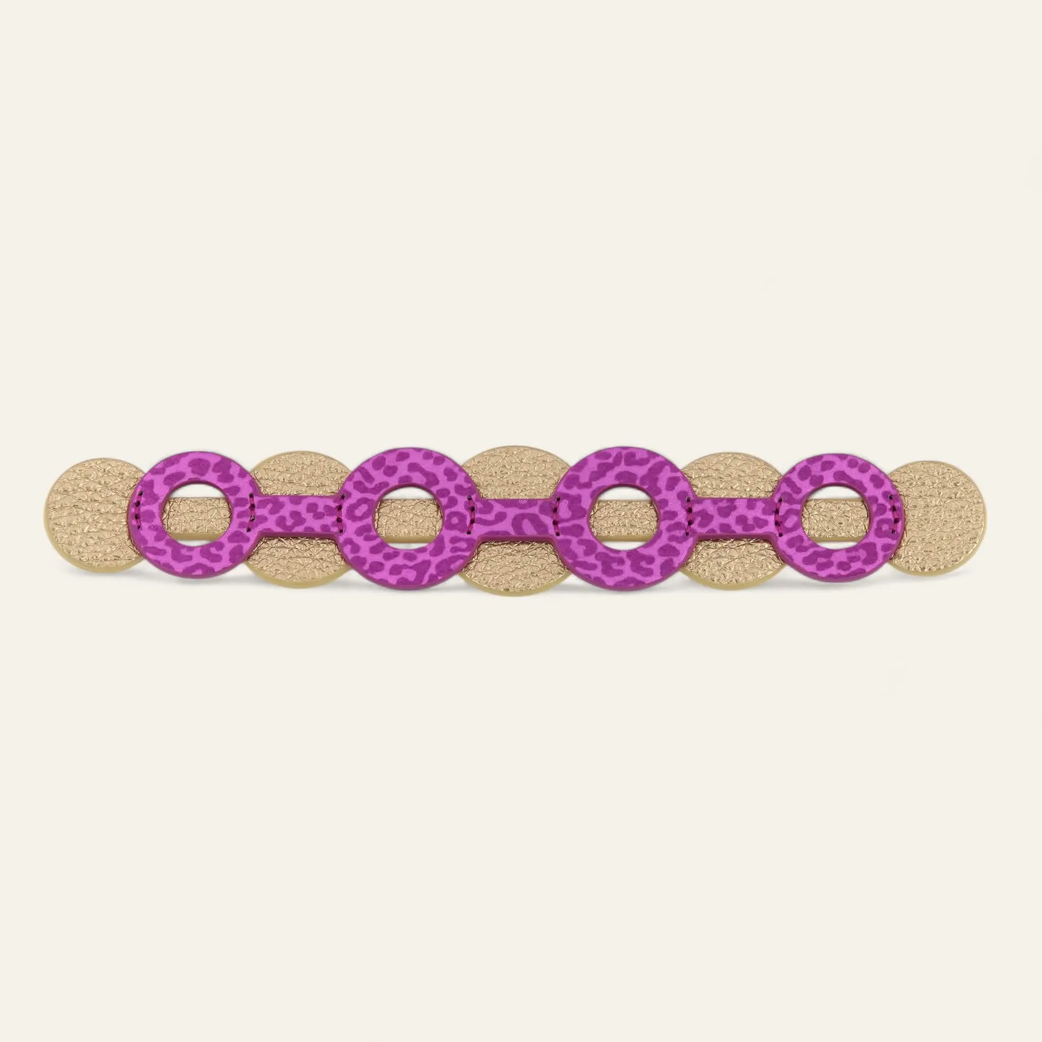 Deco Discs | Hot Pink Leopard Shimmer Metallic Gold with Gold hardware