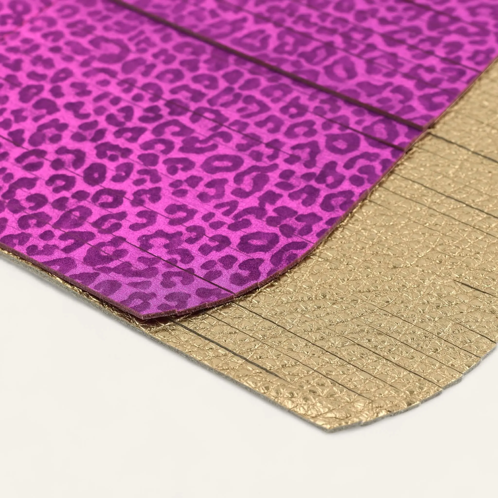 Deco Fringing | Hot Pink Leopard Shimmer Metallic Gold with Gold hardware