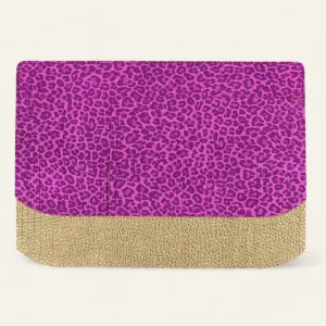 Deco Fringing | Hot Pink Leopard Shimmer Metallic Gold with Silver hardware