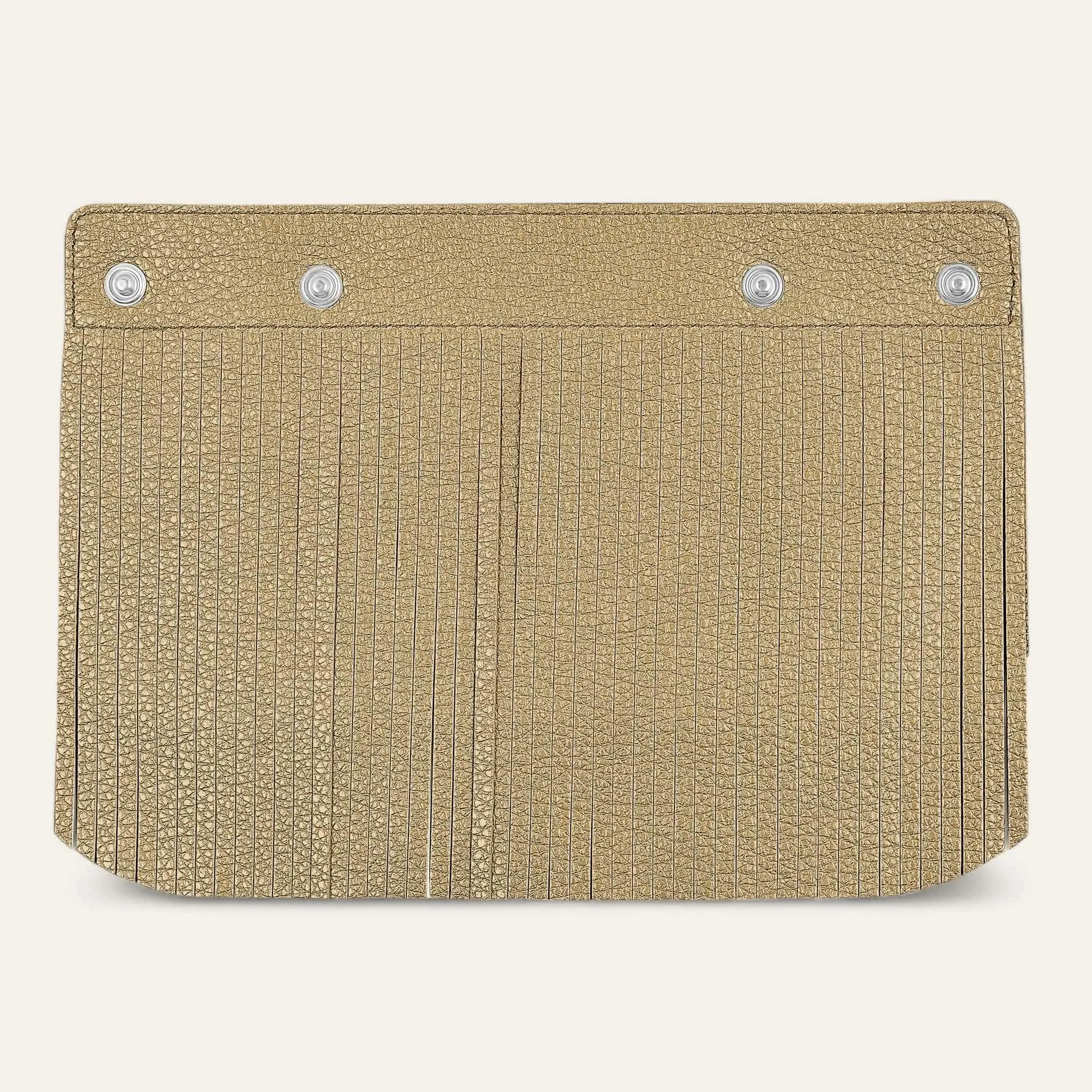 Deco Fringing | Soft Metallic Silver Shimmer Metallic Gold with Silver hardware