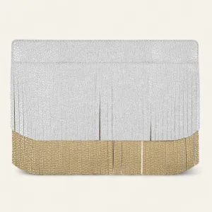 Deco Fringing | Soft Metallic Silver Shimmer Metallic Gold with Silver hardware