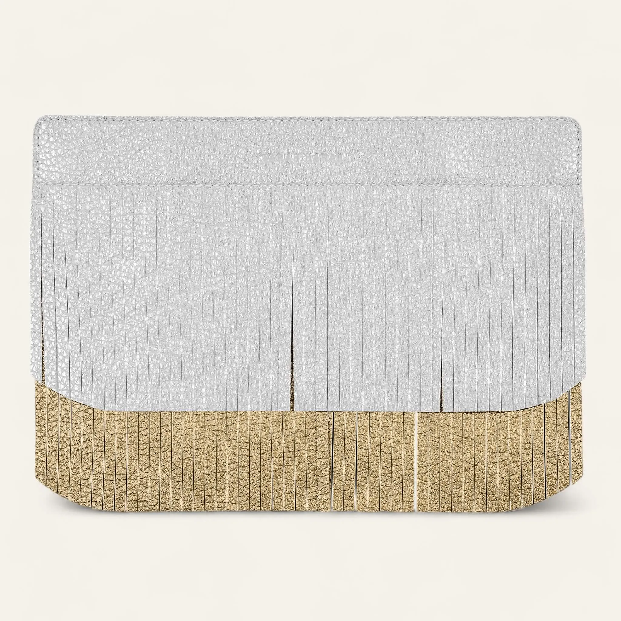 Deco Fringing | Soft Metallic Silver Shimmer Metallic Gold with Silver hardware