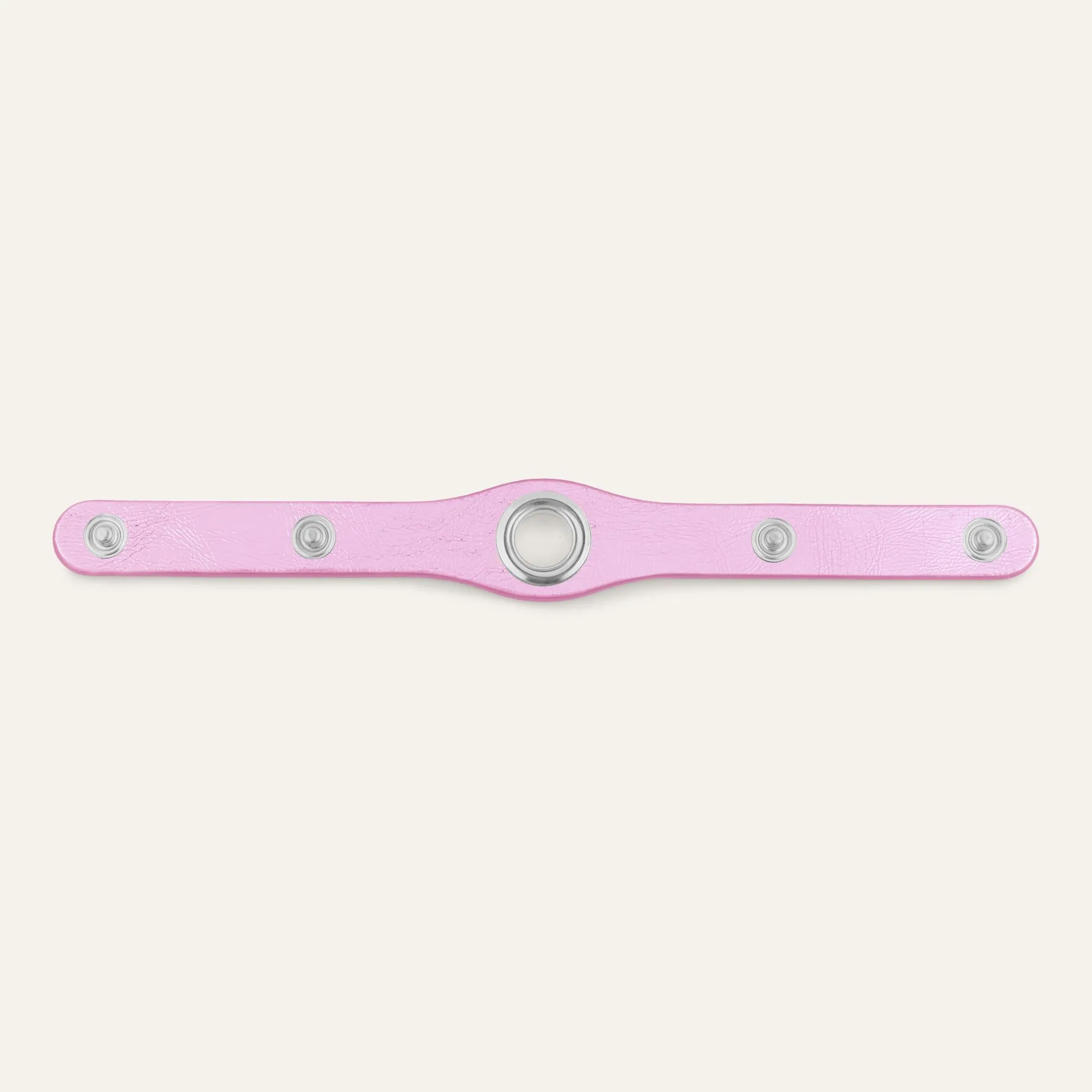 Deco Stud | Metallic Pink with Silver hardware