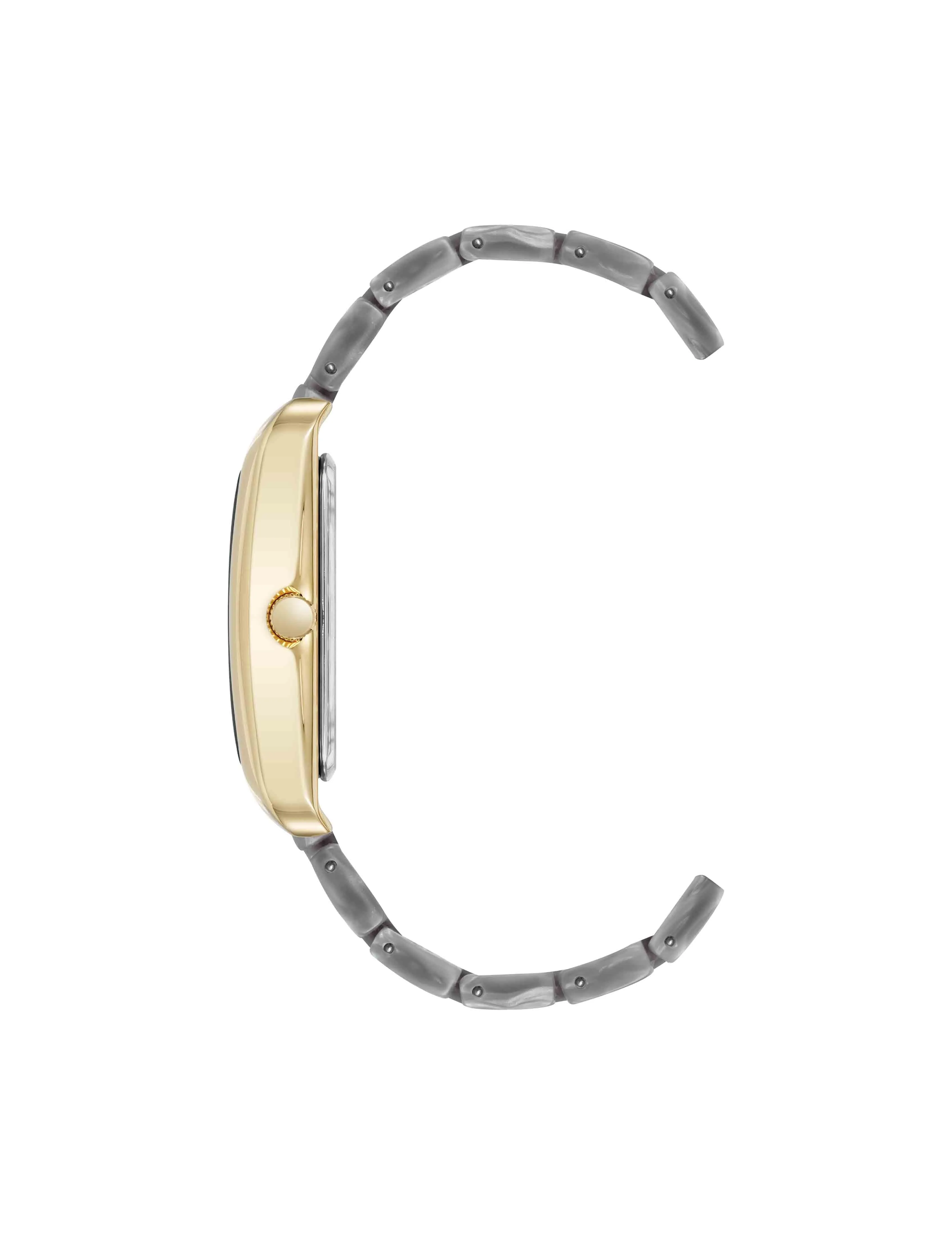 Delicate Rectangular Acetate Link Bracelet Watch