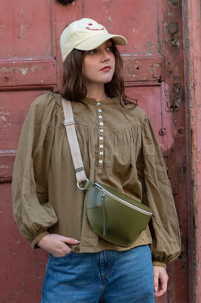 Des Petits Hauts Sophie Blouse In Olive