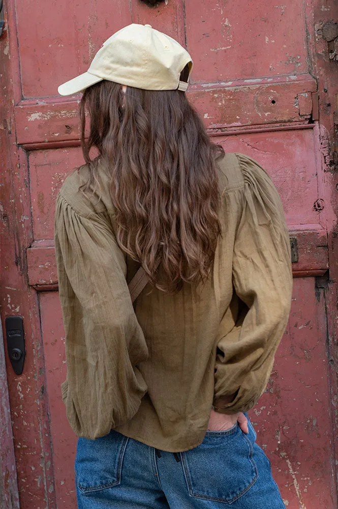 Des Petits Hauts Sophie Blouse In Olive
