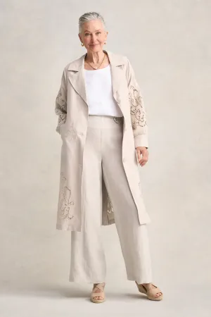 Embroidered Trench Coat - Sienna