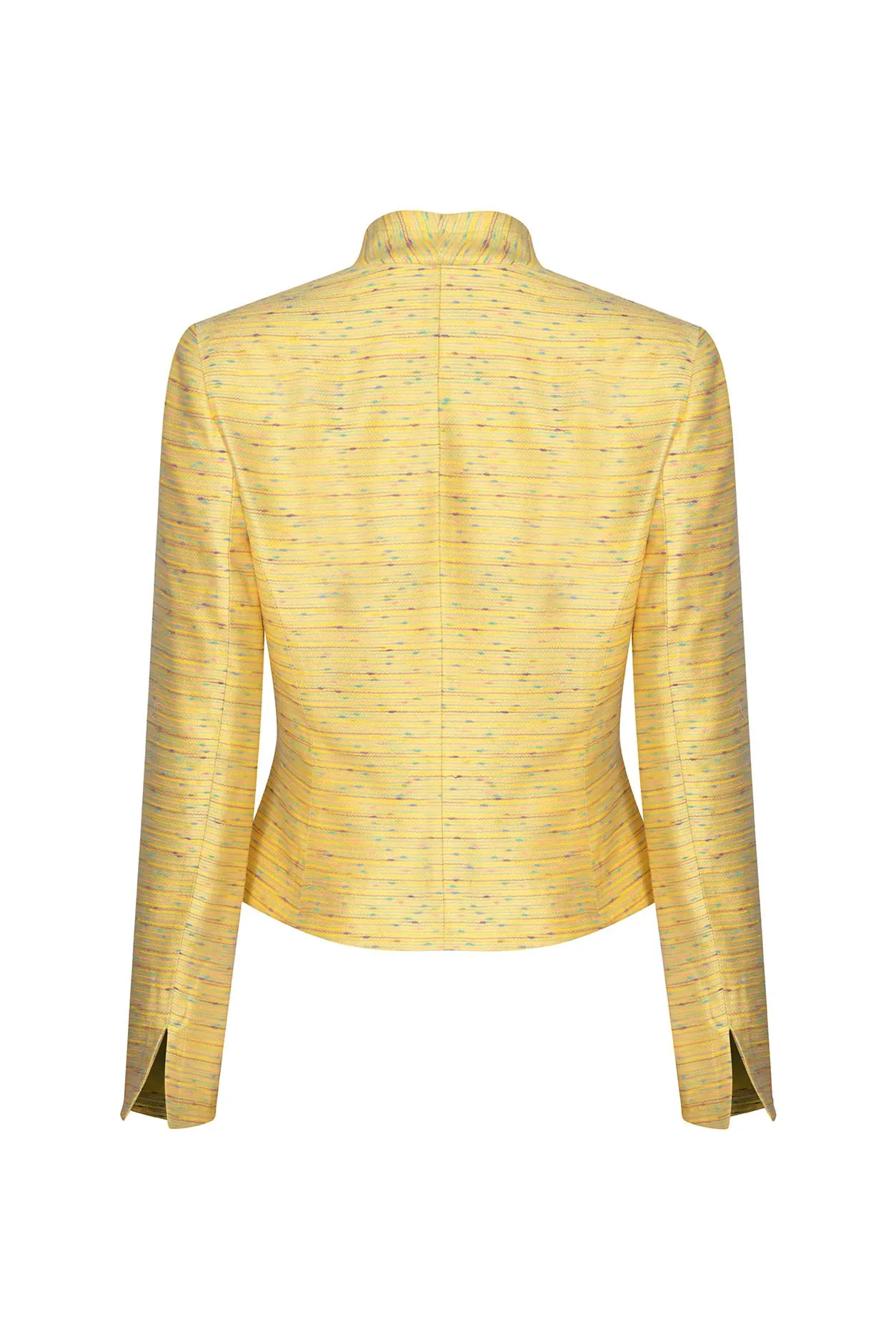 Fitted Edge-to-Edge Yellow Slub Stripe Summer Jacket - Margo