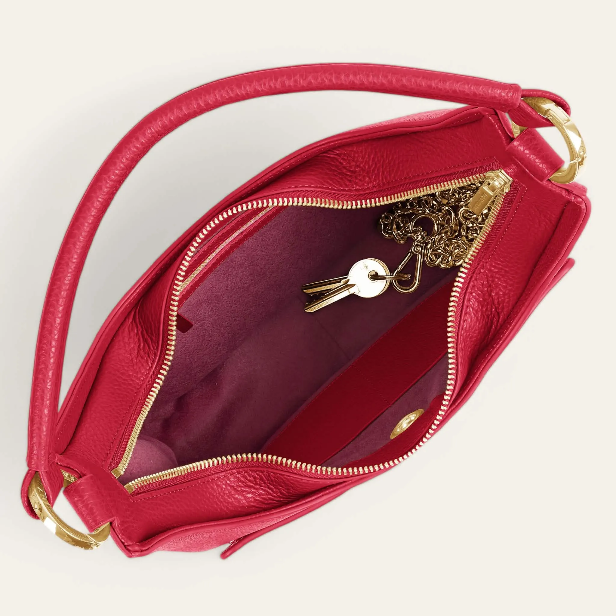 Florence Shoulder Bag | Pillarbox Red with Gold hardware
