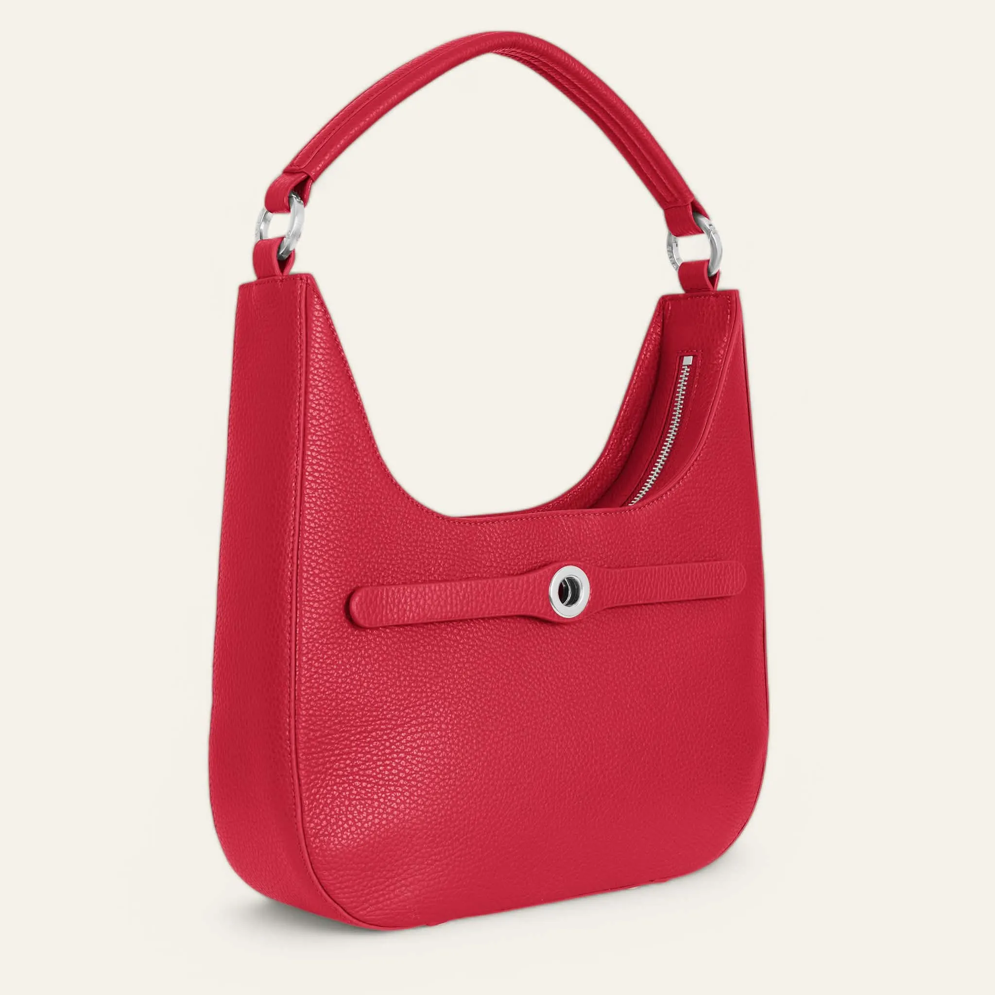 Florence Shoulder Bag | Pillarbox Red with Silver hardware