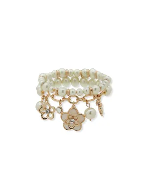 Flower & Pearl Stretch Bracelet