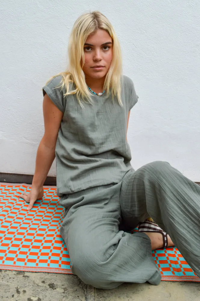 Fransa Manua Agave Green Blouse