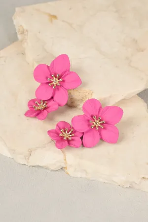 Fuchsia Floral Earrings