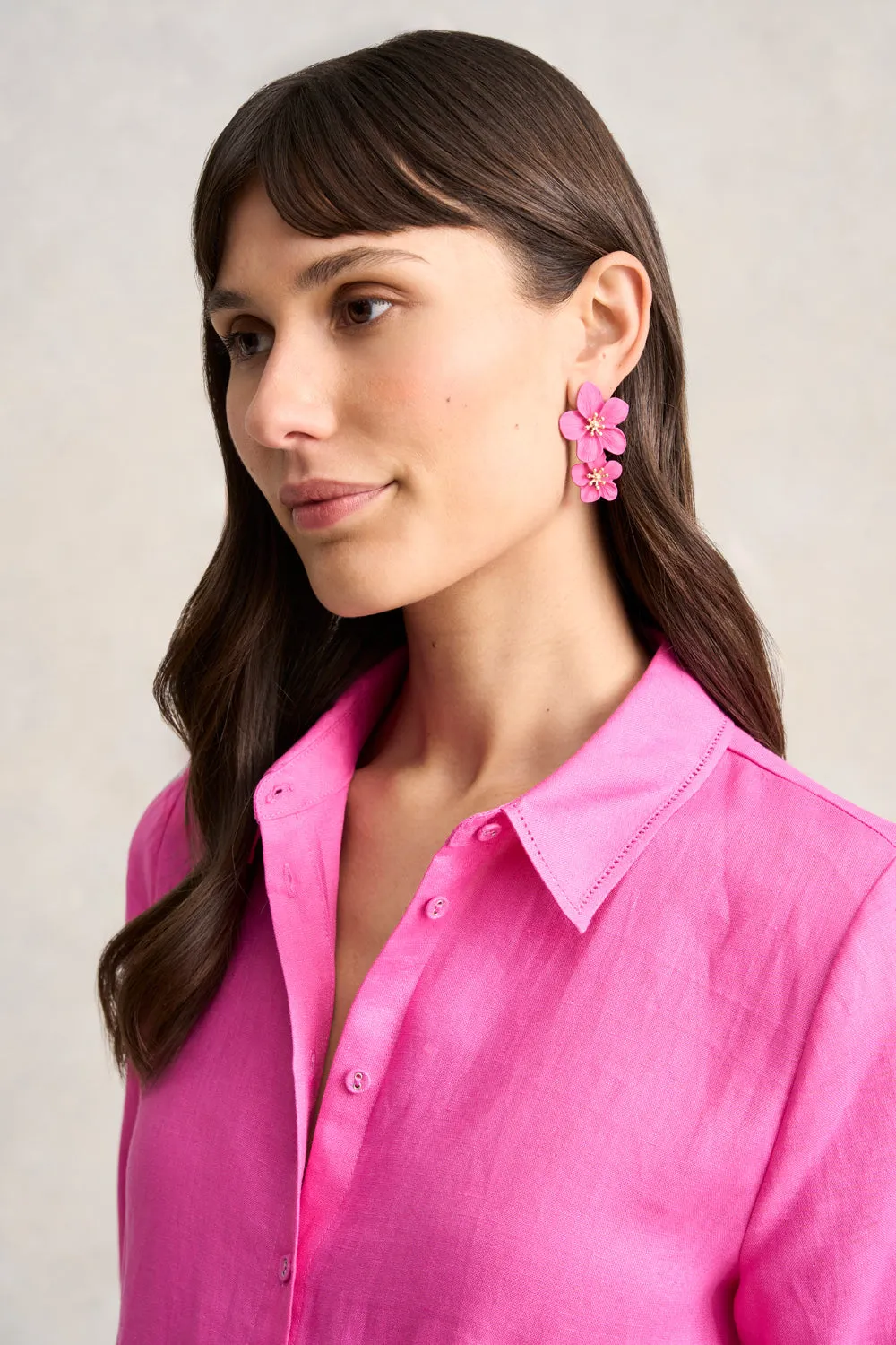 Fuchsia Floral Earrings