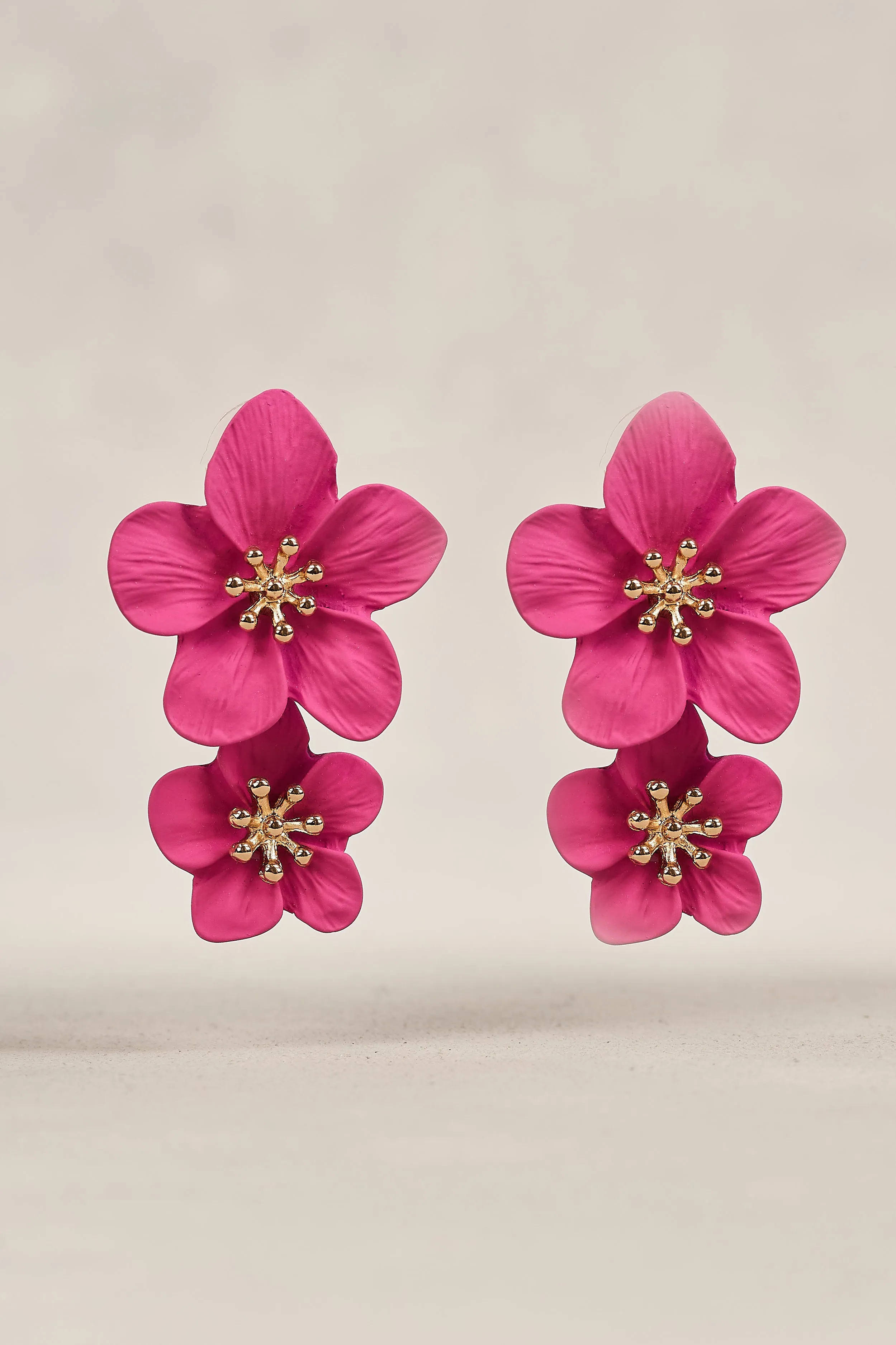 Fuchsia Floral Earrings