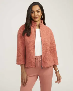 Funnel Neck Zip Front Sherpa Jacket- Sale