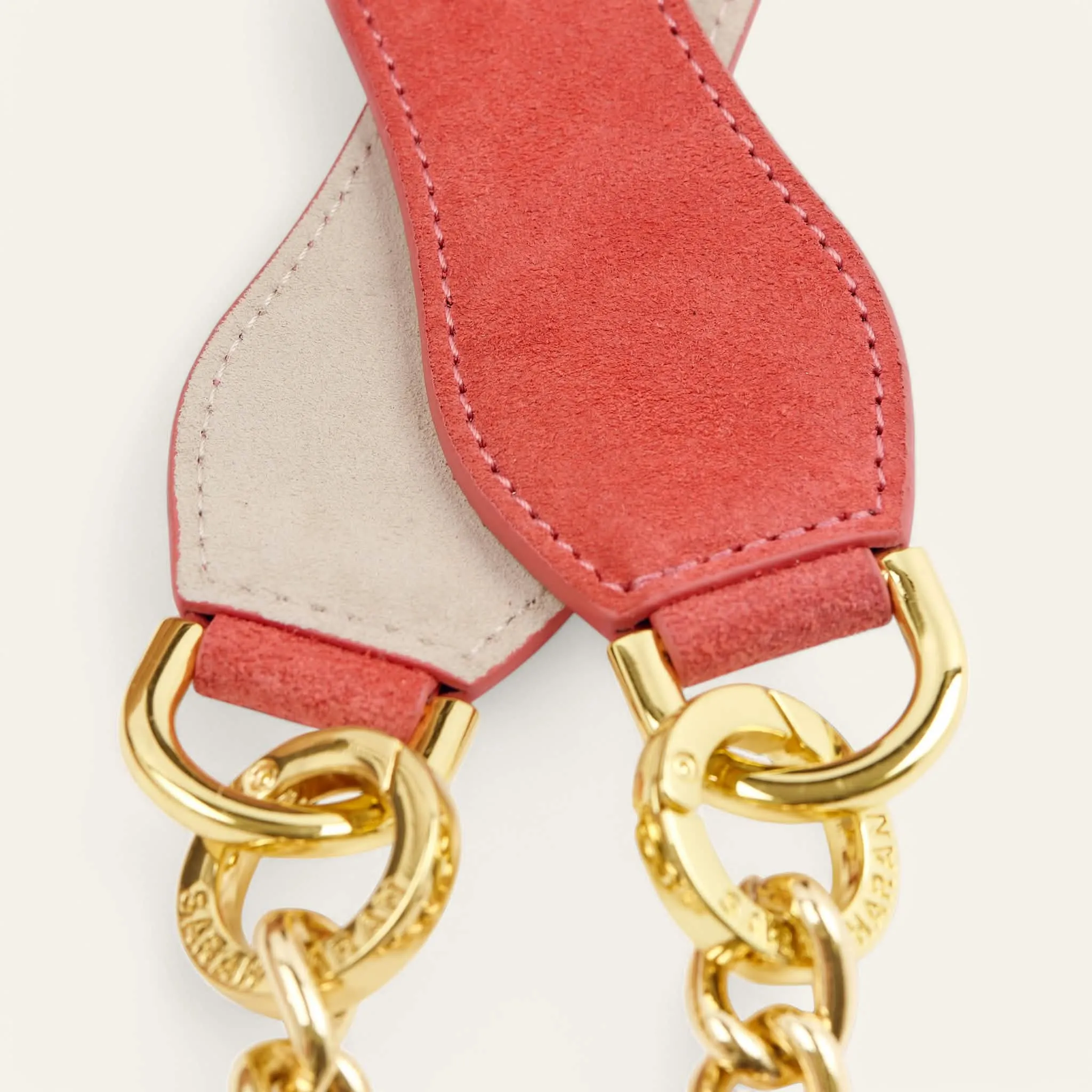 Gemini Strap | Coral Off White with Gold hardware