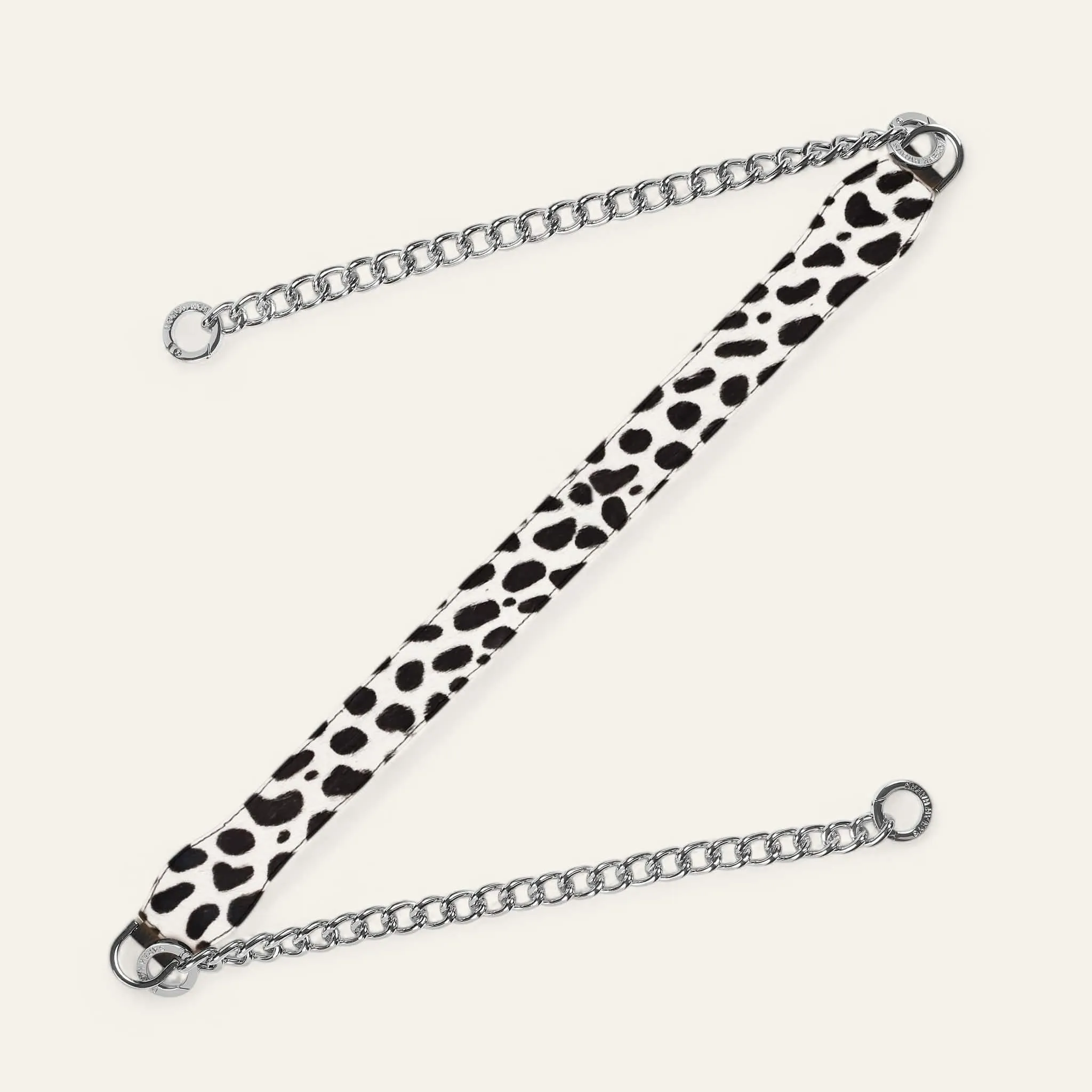 Gemini Strap | Dalmatian Black with Silver hardware