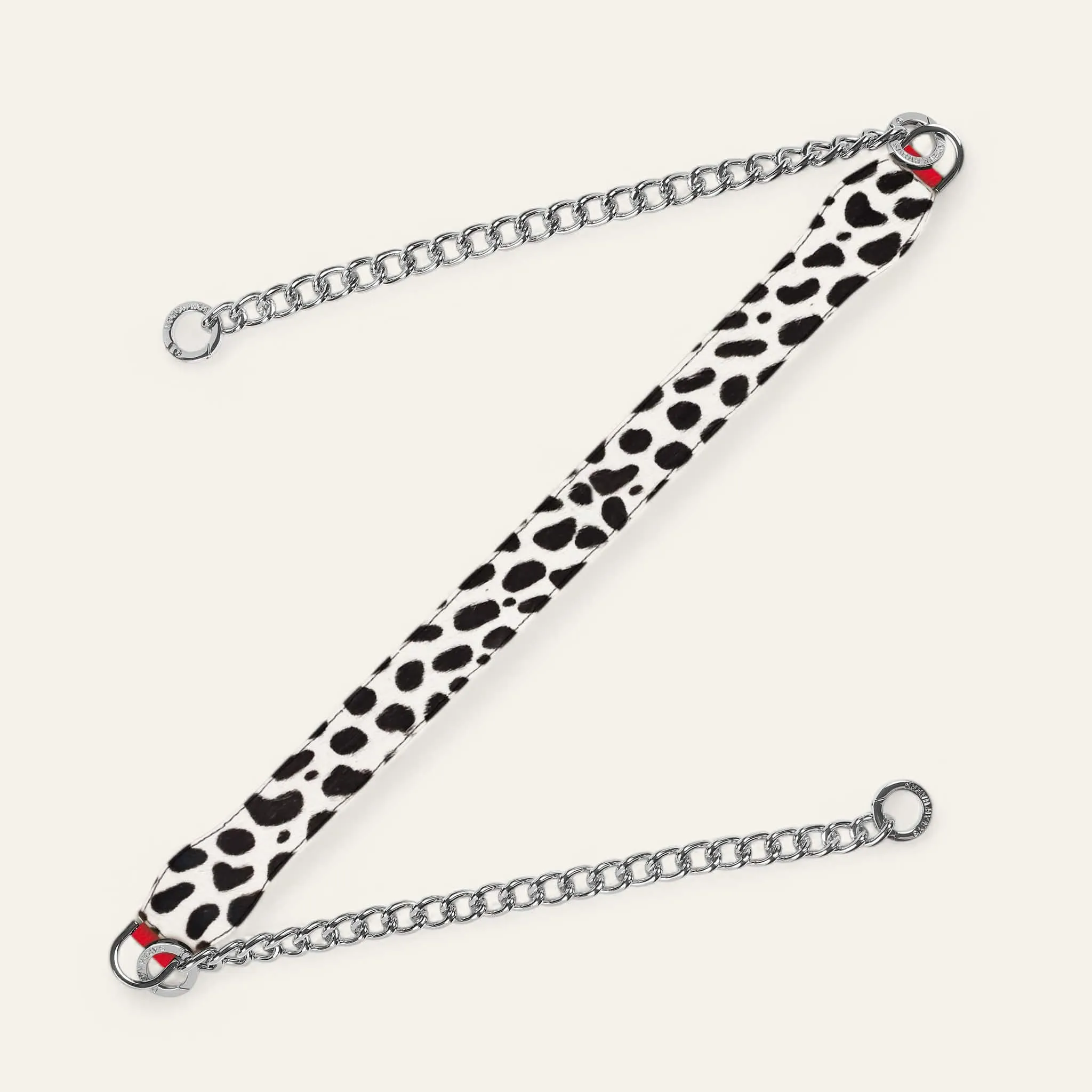 Gemini Strap | Dalmatian Pillarbox Red with Silver hardware