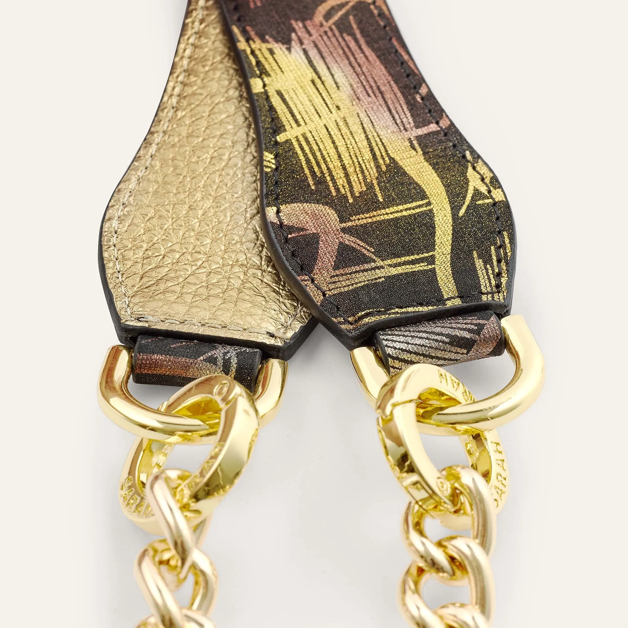 Gemini Strap | Japanese Gardens Shimmer Metallic Gold with Gold hardware