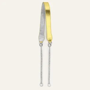 Gemini Strap | Metallic Gold Metallic Silver with Gold hardware