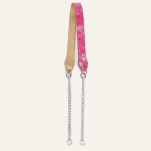 Gemini Strap | Paradise Petal Shimmer Metallic Gold with Silver hardware