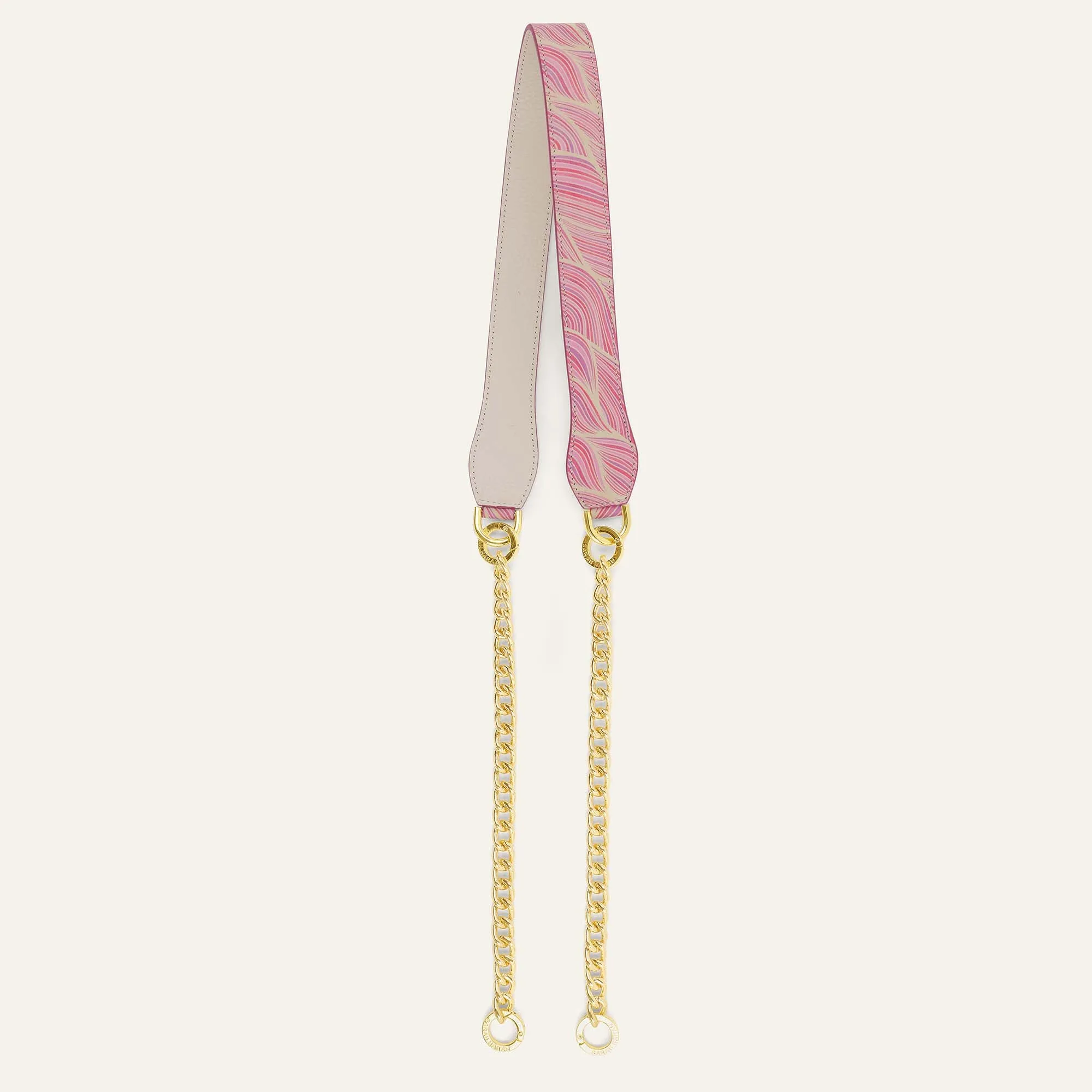 Gemini Strap | Pink Leaf Porcelain with Gold hardware